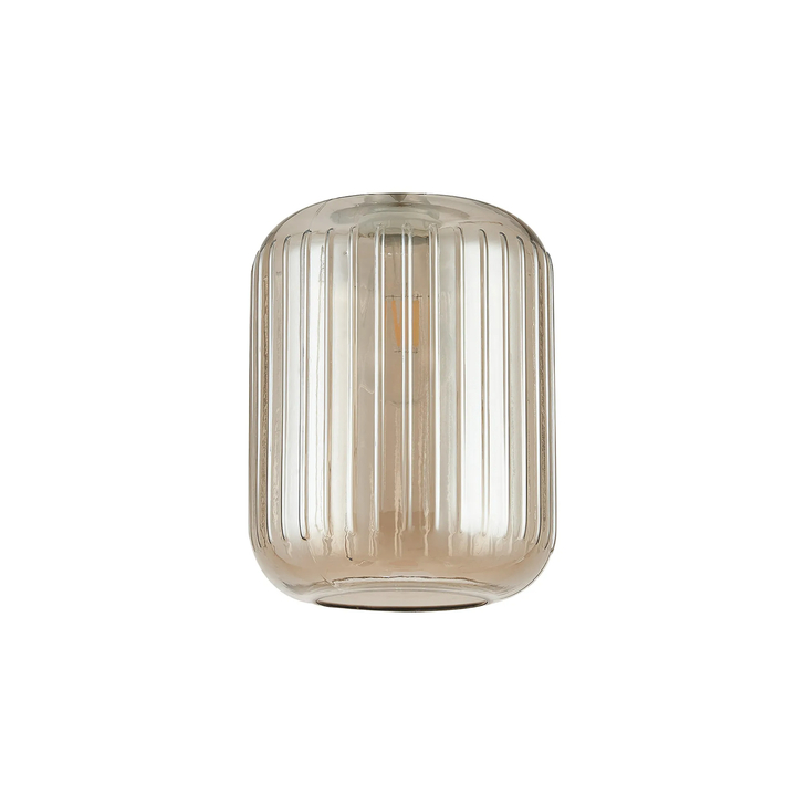 Idolite Devine 20x25.5cm Champagne Ribbed Cylinder Glass Shade