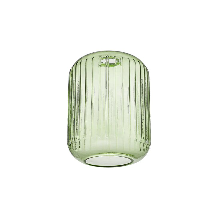 Idolite Devine 20x25.5cm Green Ribbed Cylinder Glass Shade
