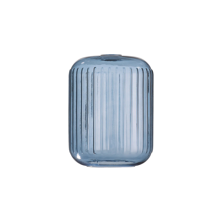 Idolite Devine 20x25.5cm Petrol Blue Ribbed Cylinder Glass Shade