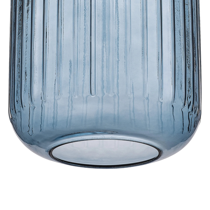 Idolite Devine 20x25.5cm Petrol Blue Ribbed Cylinder Glass Shade