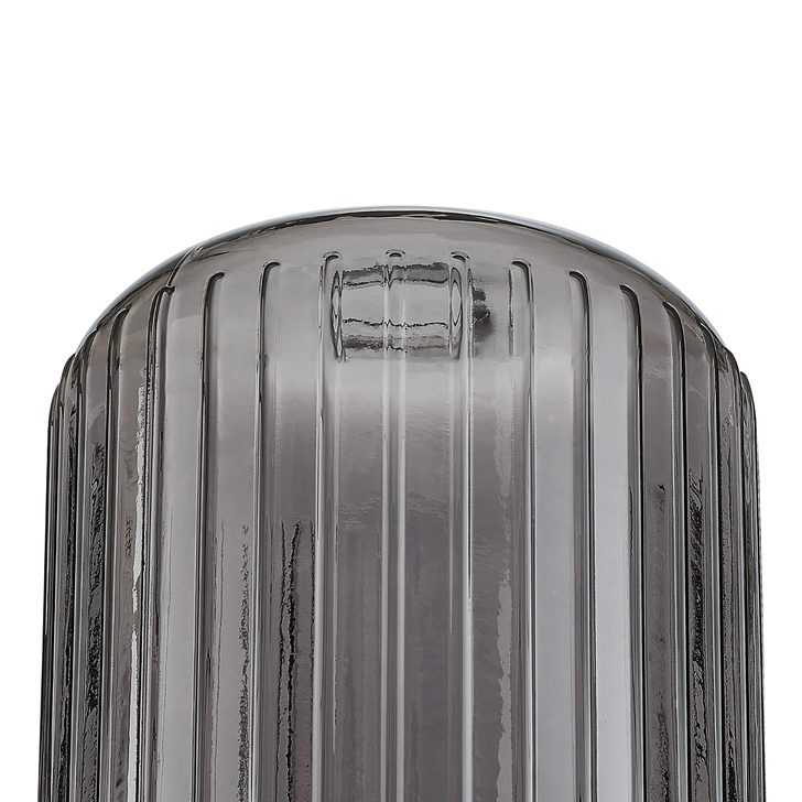 Idolite Devine 20x25.5cm Smoke Ribbed Cylinder Glass Shade