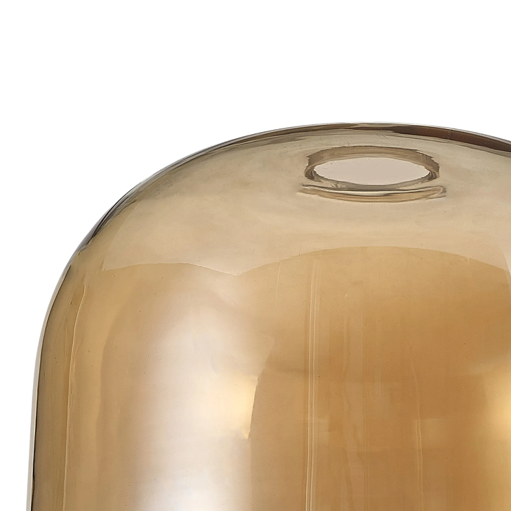 Idolite Devine 24x17cm Amber Plated Cloche Glass Shade