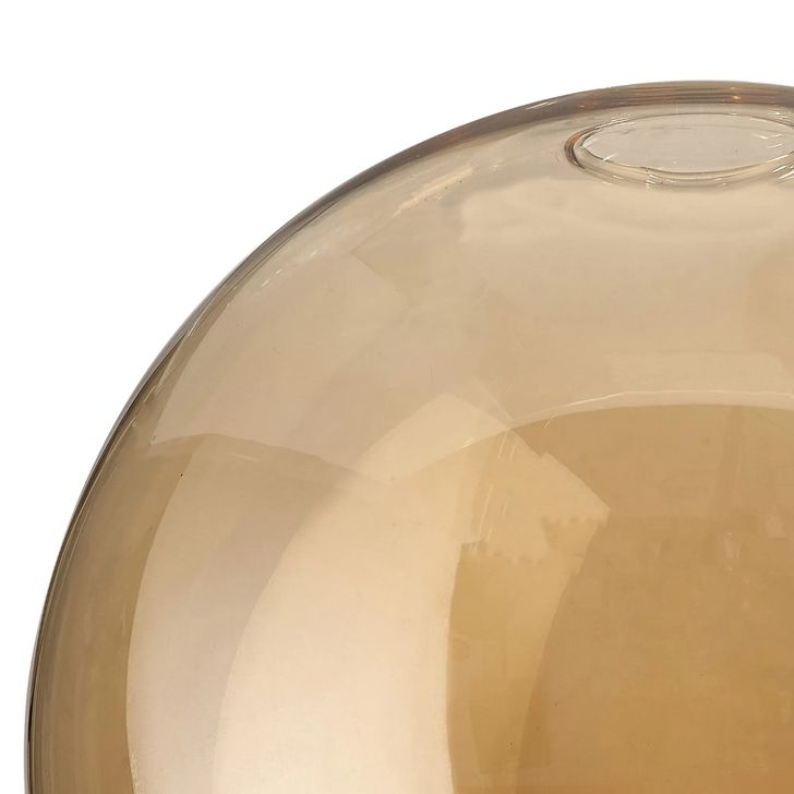Idolite Devine 25x22.5cm Open Mouth Round Amber Plated Globe Glass Shade