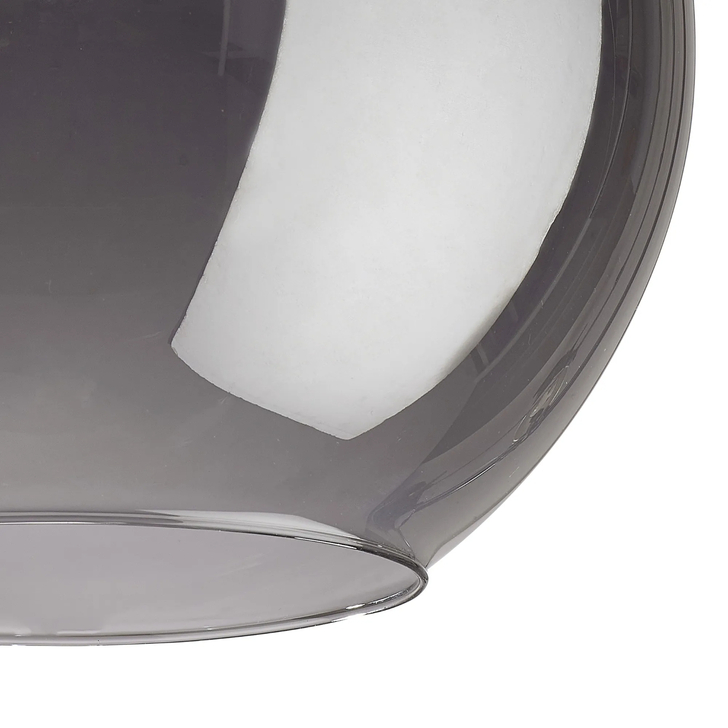 Idolite Devine 25x22.5cm Open Mouth Round Smoked Plated Globe Glass Shade