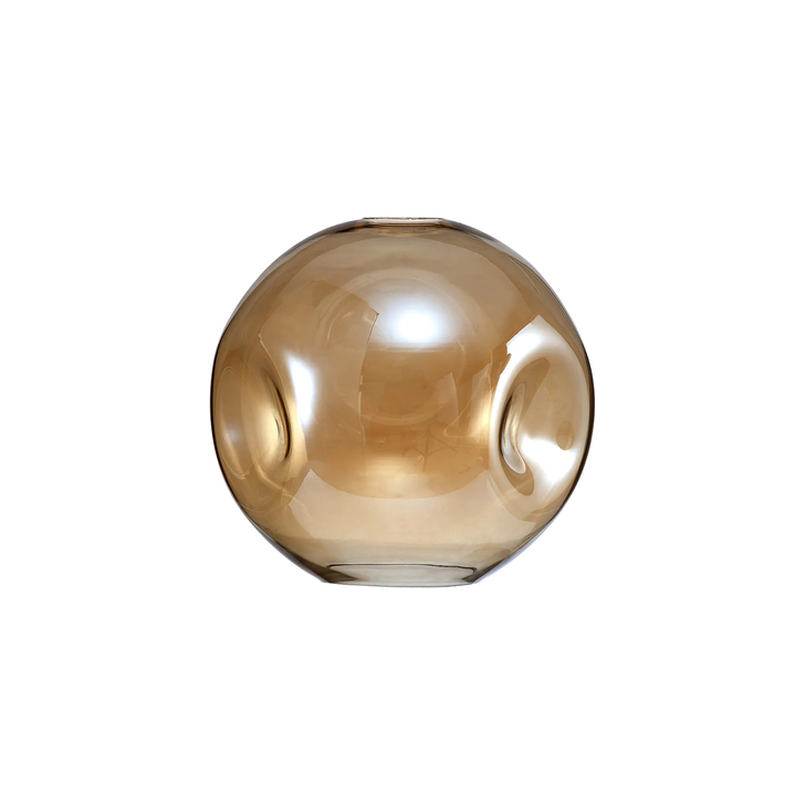 Idolite Devine 25x23.5cm Amber Plated Round Dimple Glass Shade
