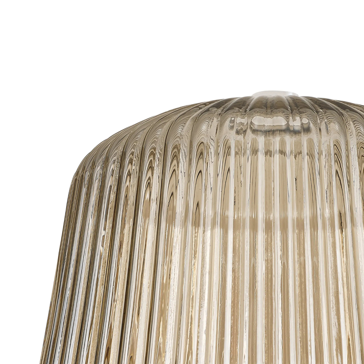 Idolite Devine 28x17.5cm Champagne Ribbed Dome Glass Shade
