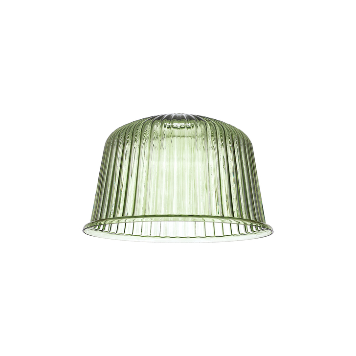 Idolite Devine 28x17.5cm Green Ribbed Dome Glass Shade