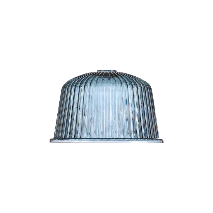 Idolite Devine 28x17.5cm Petrol Blue Ribbed Dome Glass Shade