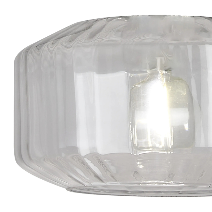 Idolite Devine 30x16.5cm Chamfered Round Rippled Glass Shade Clear