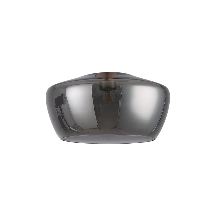 Idolite Devine 30x16.5cm Smoke Plated Trapezium Glass Shade