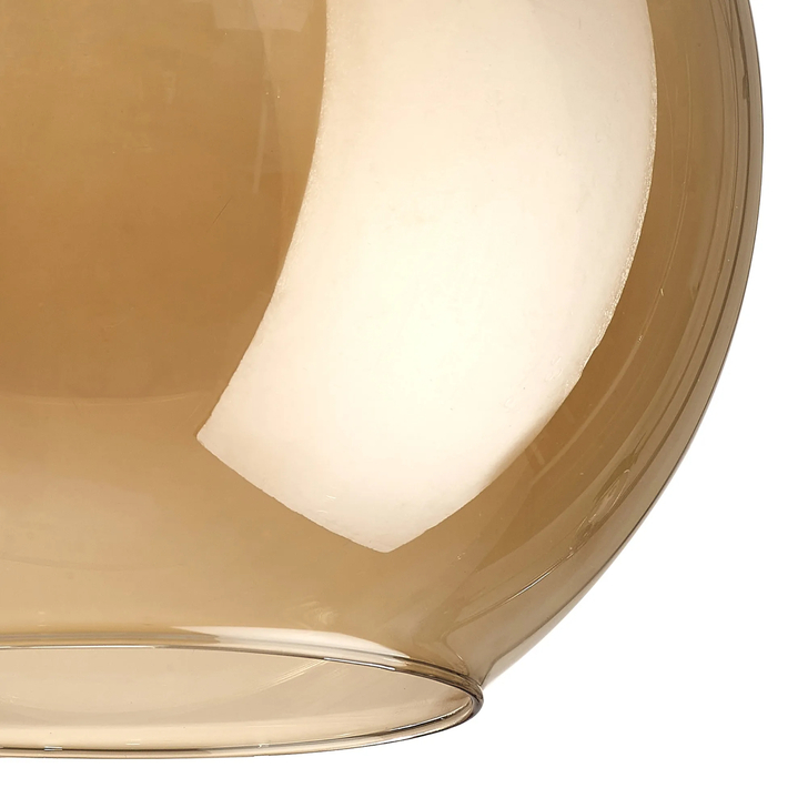 Idolite Devine 30x28cm Open Mouth Round Amber Plated Globe Glass Shade