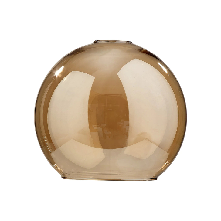 Idolite Devine 30x28cm Open Mouth Round Amber Plated Globe Glass Shade
