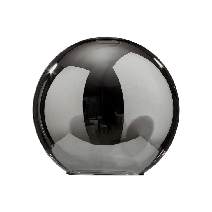 Idolite Devine 30x28cm Open Mouth Round Chrome Plated Globe Glass Shade