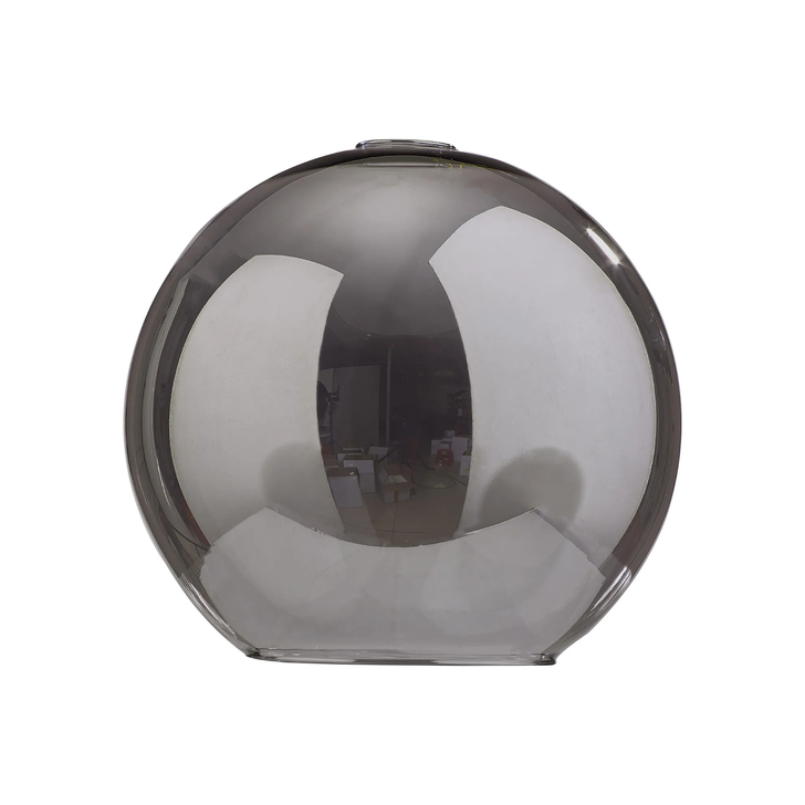 Idolite Devine 30x28cm Open Mouth Round Smoked Plated Globe Glass Shade
