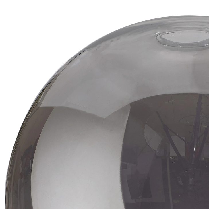 Idolite Devine 30x28cm Open Mouth Round Smoked Plated Globe Glass Shade