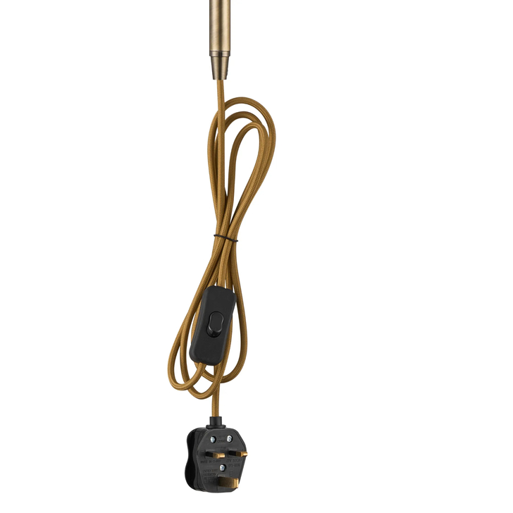 Idolite Devine 85cm Antique Brass Curved 1 Light E27 Inline Switch Wall Light With Plug (FRAME ONLY)