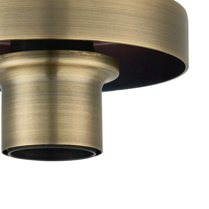 Idolite Devine Antique Brass 1 Light E27 Shallow Ceiling Light (FRAME ONLY)