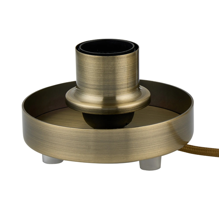 Idolite Devine Antique Brass 1 Light E27 Shallow Table Lamp Without Shade,