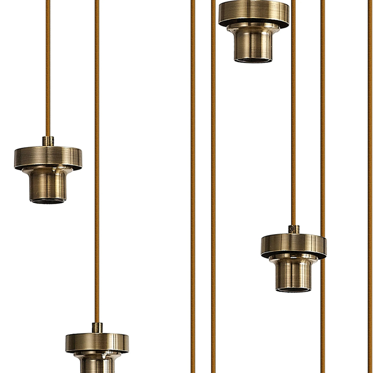 Idolite Devine Antique Brass 11 Light E27 3.5m Round Multiple Pendant (FRAME ONLY)