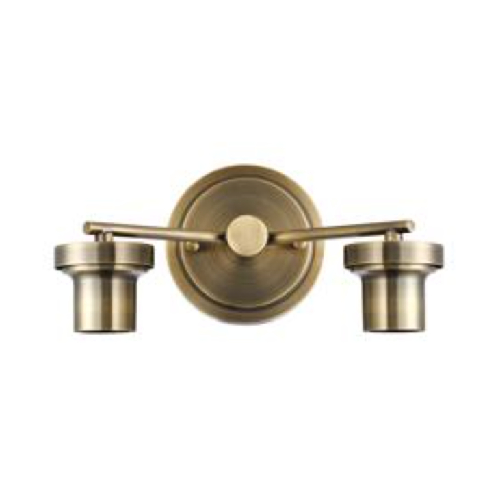 Idolite Devine Antique Brass 2 Light E27 Round Plate Wall Light (FRAME ONLY)