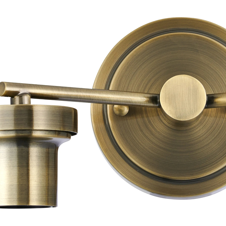 Idolite Devine Antique Brass 2 Light E27 Round Plate Wall Light (FRAME ONLY)