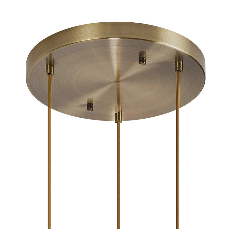 Idolite Devine Antique Brass 3 Light E27 2m Round Multiple Pendant (FRAME ONLY)