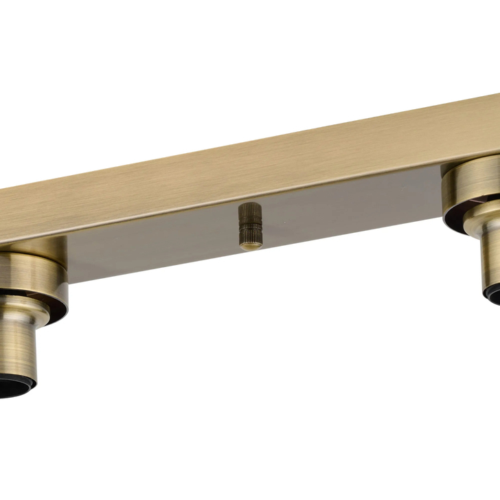 Idolite Devine Antique Brass 3 Light E27 Linear Flush Ceiling (FRAME ONLY)