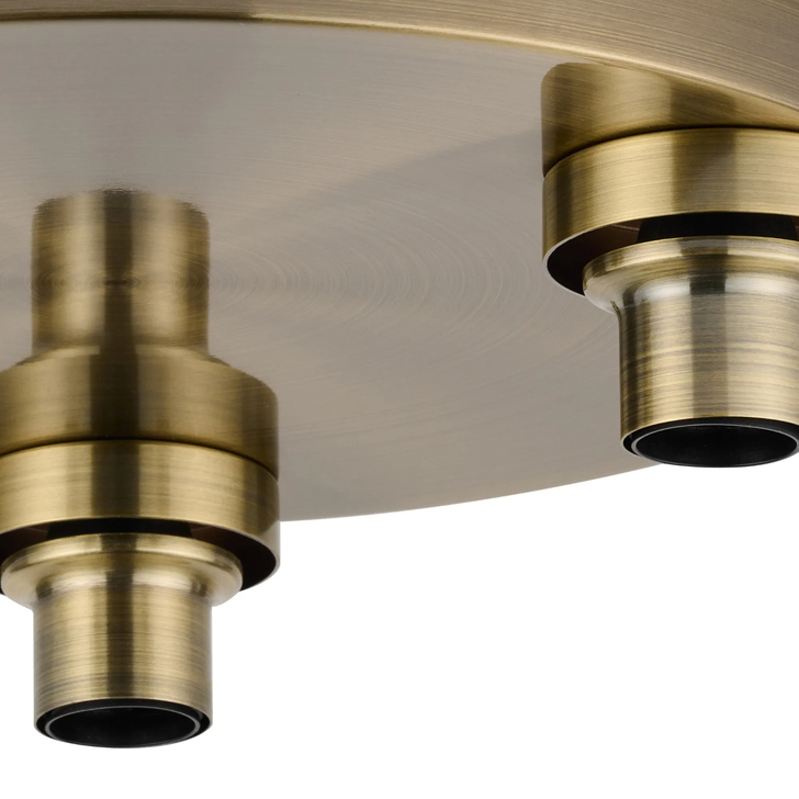 Idolite Devine Antique Brass 3 Light E27 Round Flush Ceiling (FRAME ONLY)