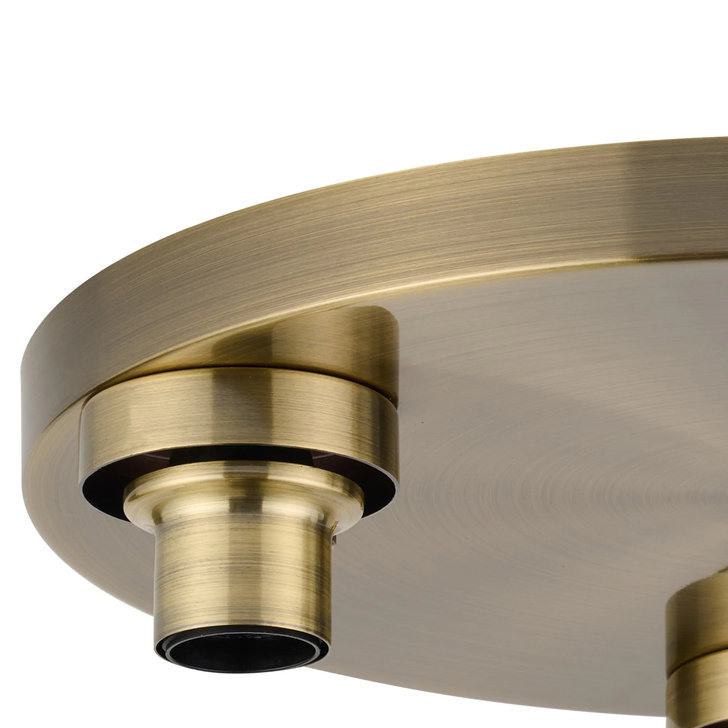Idolite Devine Antique Brass 3 Light E27 Round Flush Ceiling (FRAME ONLY)