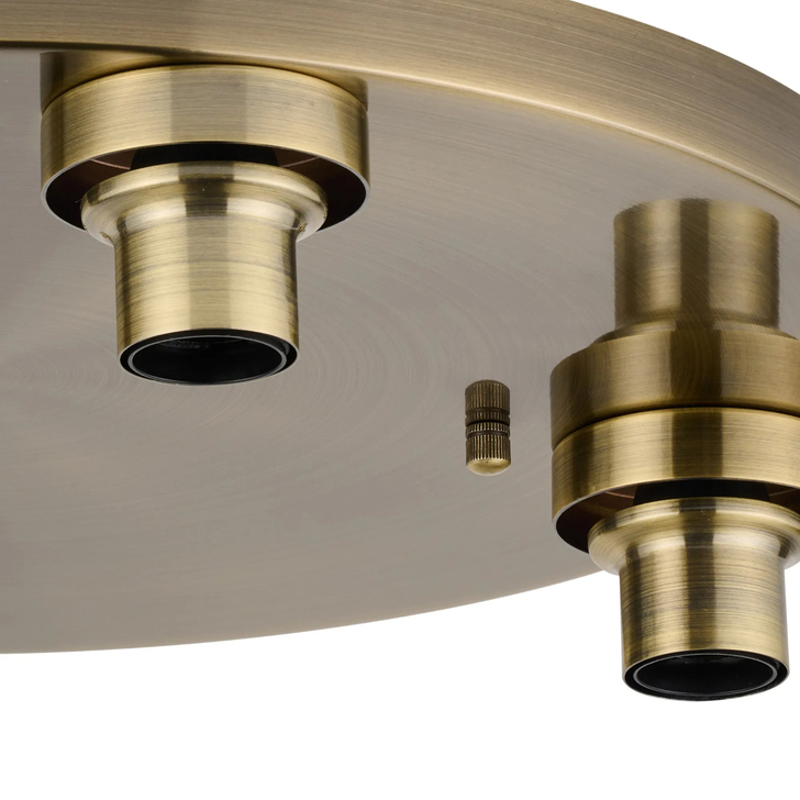 Idolite Devine Antique Brass 4 Light E27 Round Flush Ceiling (FRAME ONLY)