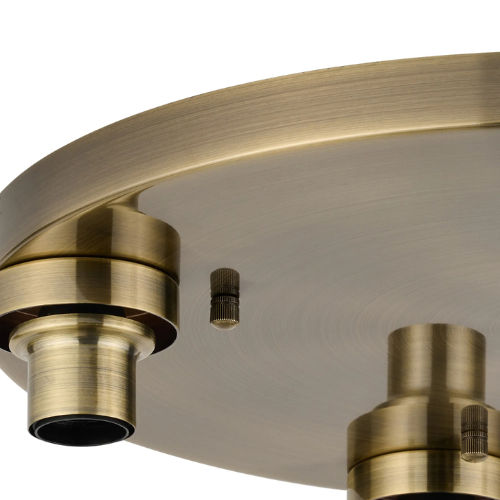 Idolite Devine Antique Brass 4 Light E27 Round Flush Ceiling (FRAME ONLY)