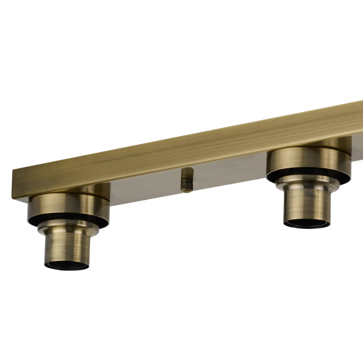 Idolite Devine Antique Brass 5 Light E27 Linear Flush Ceiling (FRAME ONLY)