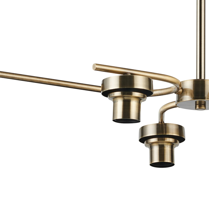 Idolite Devine Antique Brass 6 Light E27 Fixed 3 Arm Pendant (FRAME ONLY)