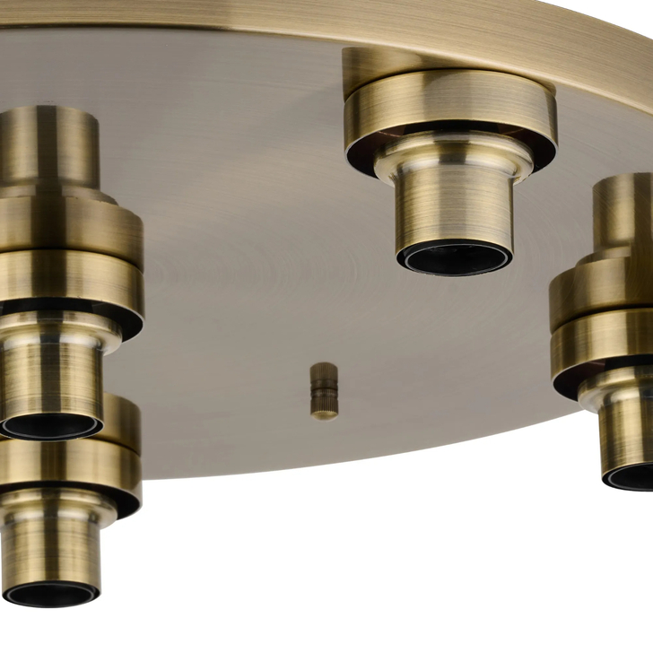 Idolite Devine Antique Brass 6 Light E27 Round Flush Ceiling (FRAME ONLY)