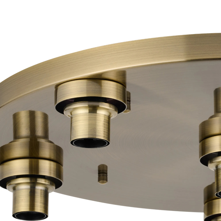 Idolite Devine Antique Brass 6 Light E27 Round Flush Ceiling (FRAME ONLY)