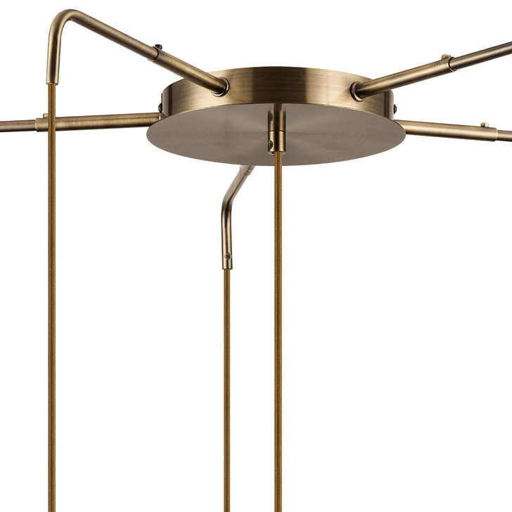 Idolite Devine Antique Brass 6 Light E27 Round Multiple Spider Pendant (FRAME ONLY)