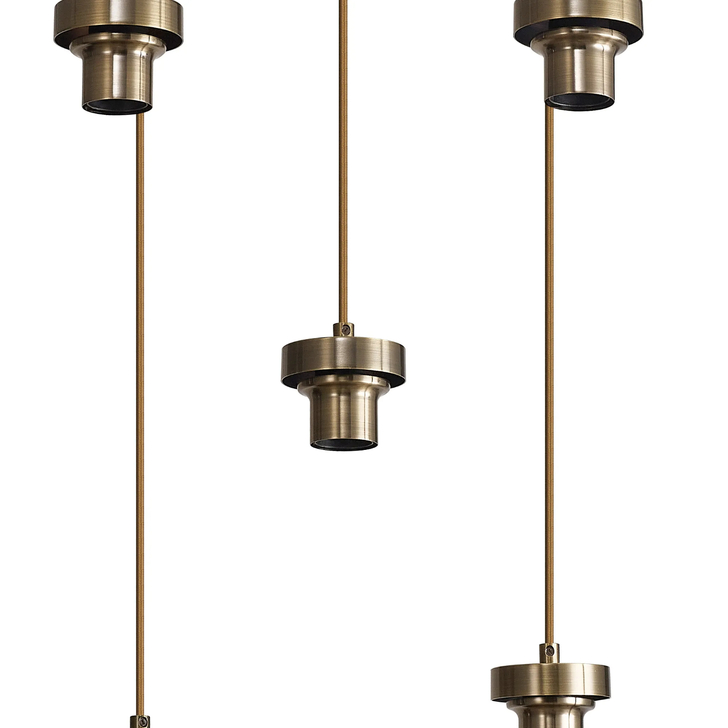 Idolite Devine Antique Brass 7 Light E27 2m Oval Multiple Pendant (FRAME ONLY)