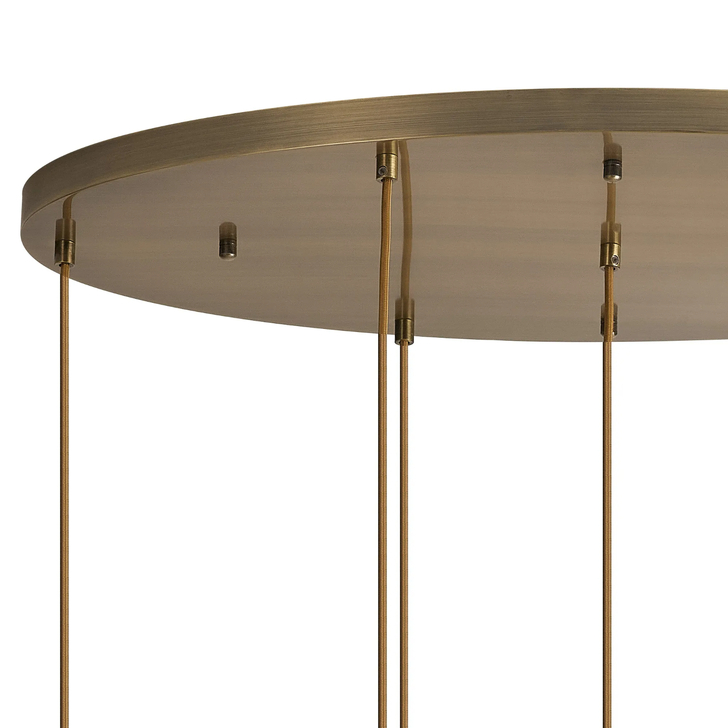 Idolite Devine Antique Brass 7 Light E27 2m Oval Multiple Pendant (FRAME ONLY)