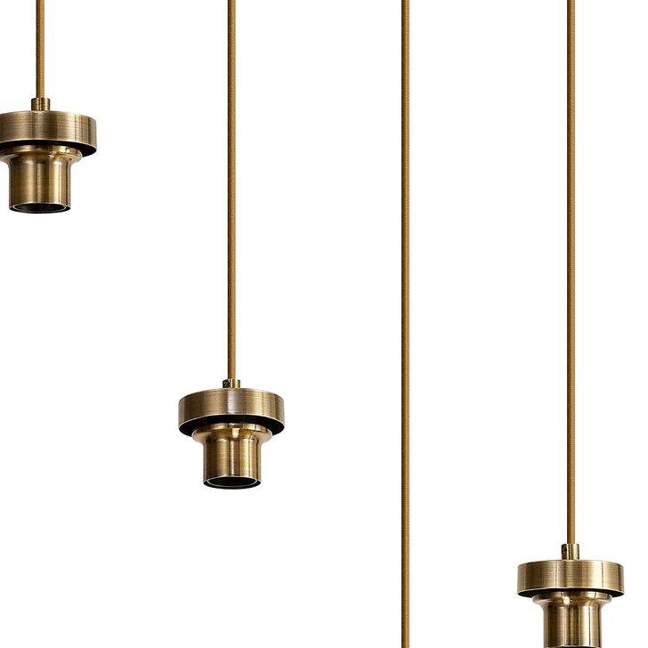 Idolite Devine Antique Brass 7 Light E27 3m Round Multiple Pendant (FRAME ONLY)