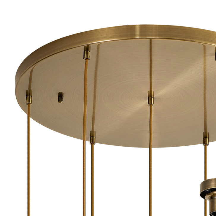 Idolite Devine Antique Brass 7 Light E27 3m Round Multiple Pendant (FRAME ONLY)