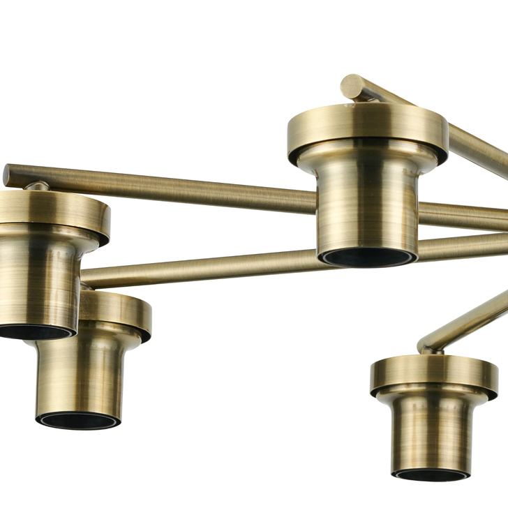 Idolite Devine Antique Brass 8 Light Downward Semi Ceiling (FRAME ONLY)