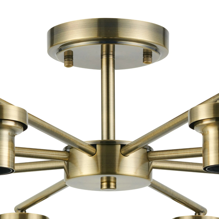 Idolite Devine Antique Brass 8 Light Downward Semi Ceiling (FRAME ONLY)