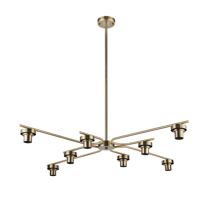 Idolite Devine Antique Brass 8 Light E27 Fixed 4 Arm Pendant (FRAME ONLY)