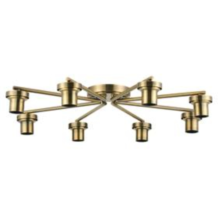 Idolite Devine Antique Brass 8 Light Flush Ceiling (FRAME ONLY)