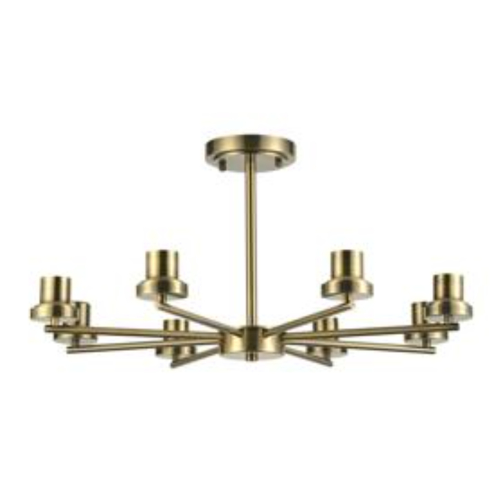 Idolite Devine Antique Brass 8 Light Upward Semi Ceiling (FRAME ONLY)