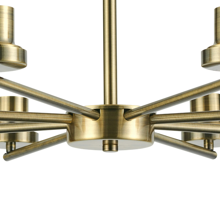 Idolite Devine Antique Brass 8 Light Upward Semi Ceiling (FRAME ONLY)