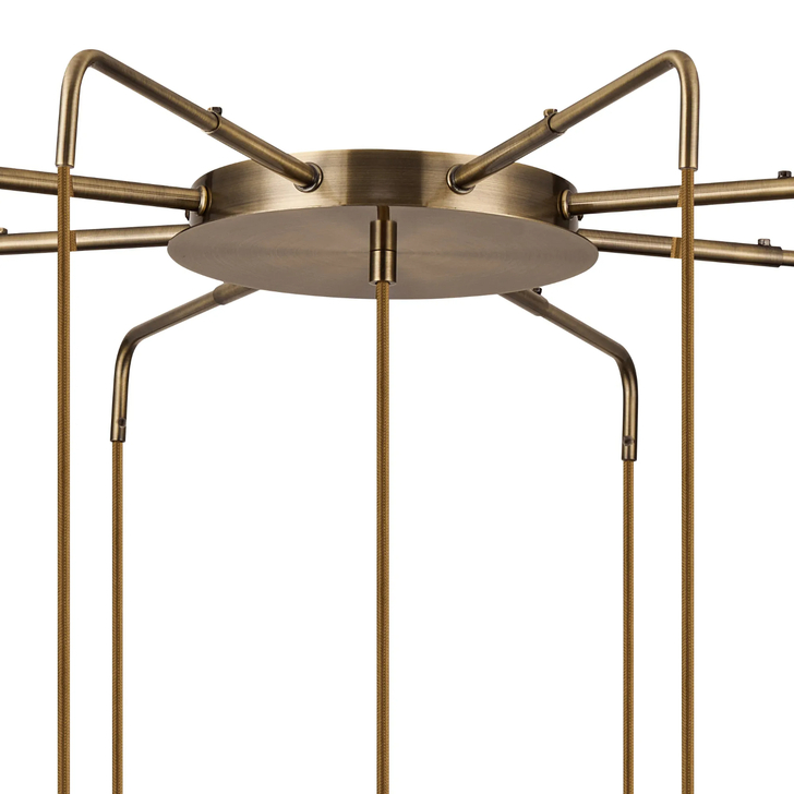 Idolite Devine Antique Brass 9 Light E27 Round Multiple Spider Pendant (FRAME ONLY)