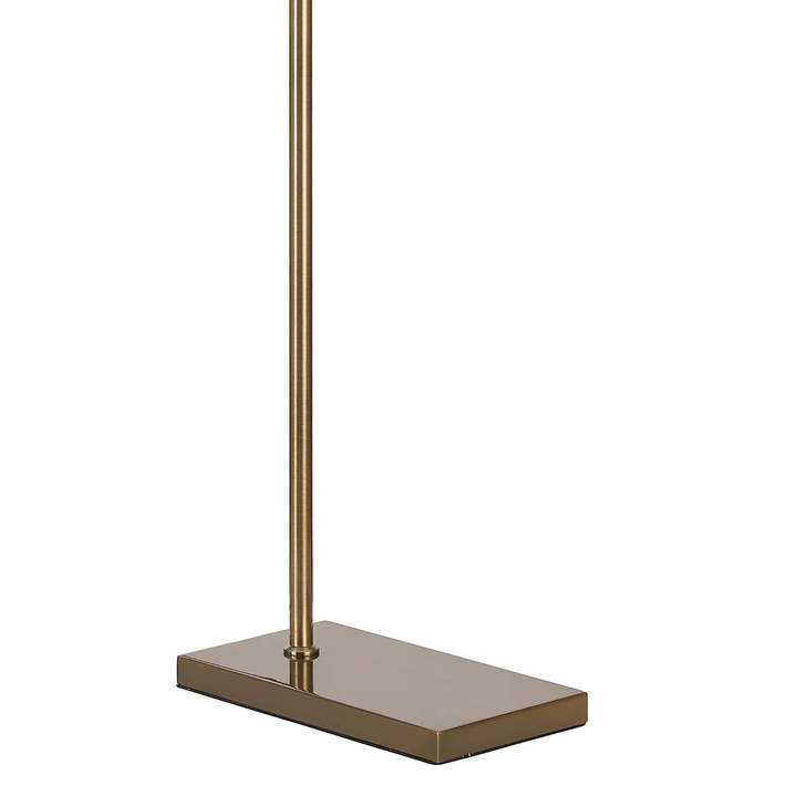 Idolite Devine Floor Lamp, 1 Light E27, Antique Brass/Black/Prosecco 30x20cm Velvet Shade