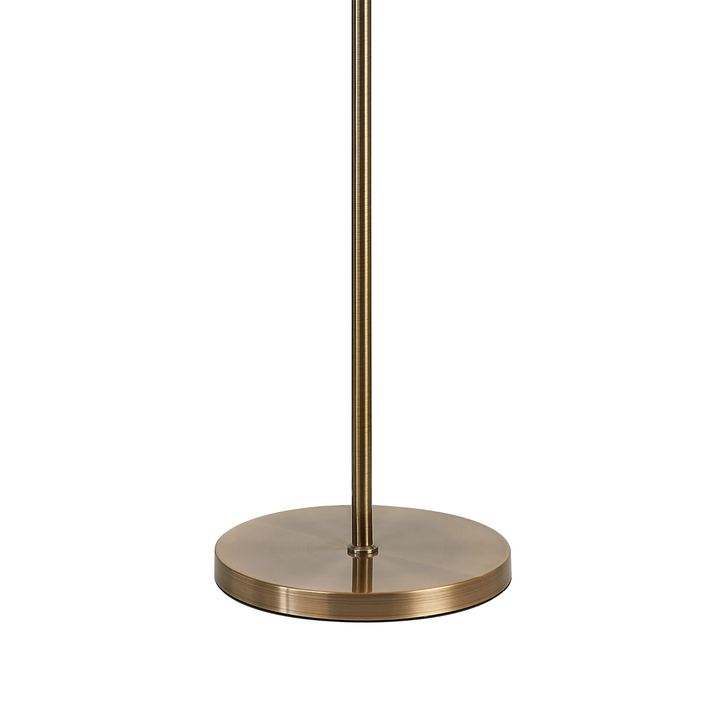 Idolite Devine Floor Lamp, 1 Light E27, Antique Brass/Black/Prosecco 40x22cm Velvet Shade