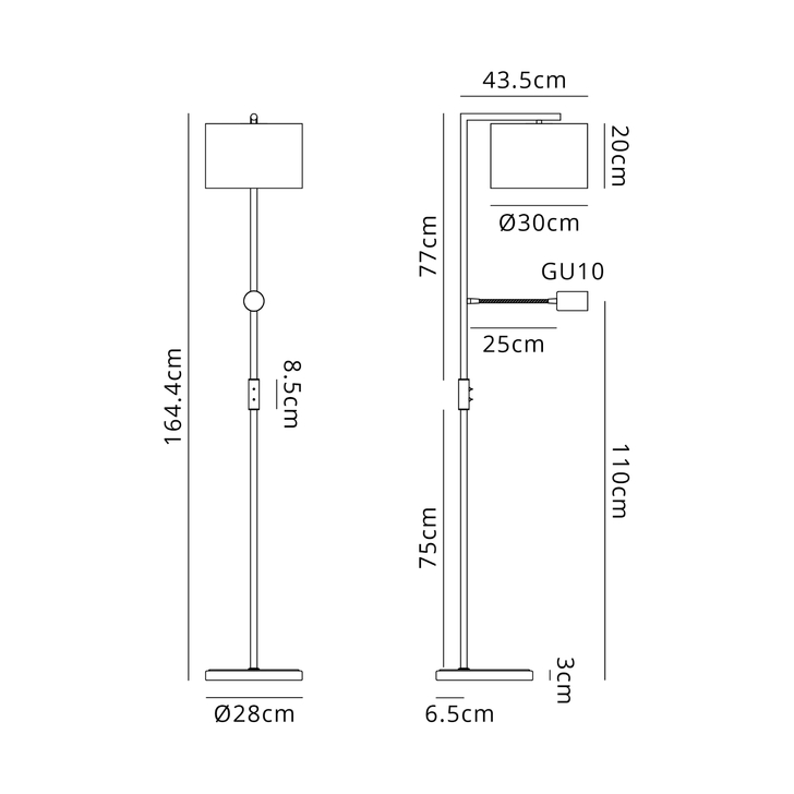 Idolite Devine Floor Lamp, 1 Light E27, Satin Black/Burnt Orange/Copper 30x20cm Velvet Shade